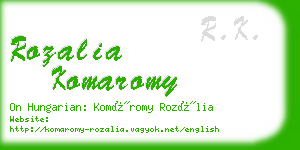 rozalia komaromy business card